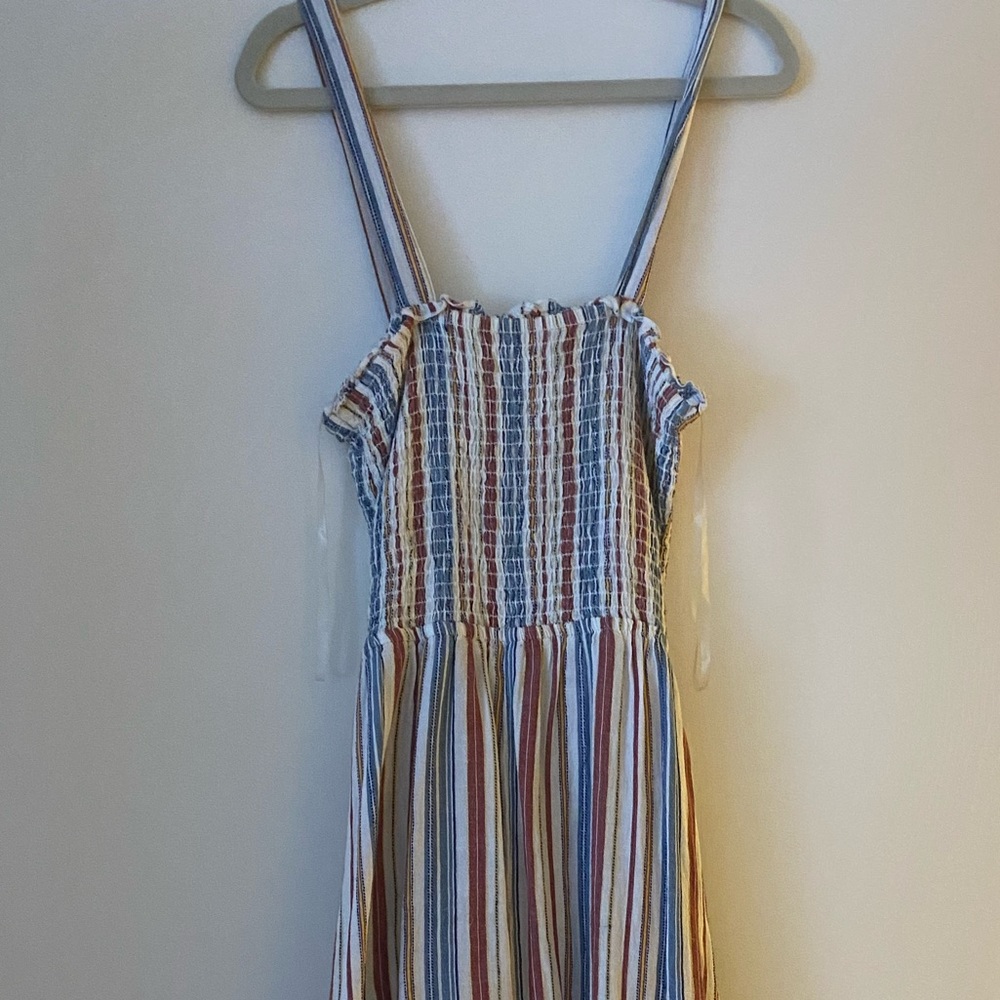 red white and blue smocked tank top dress. worn once. great condition.